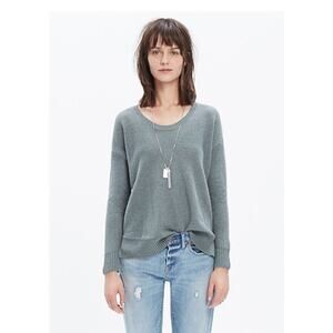 Madewell Size S Chronicle Texture Pullover Sweater in Sage‎ Green Minimalist